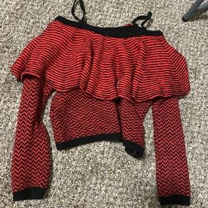 Off the should crop sweater